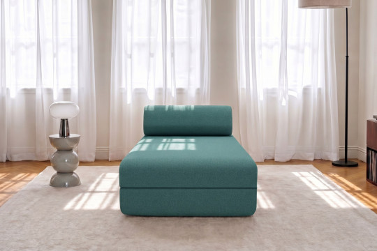 Méridienne convertible et modulable - Tissu lisse Vert