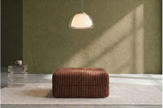 Pouf convertible et modulable - Velours côtelé XL Terracotta