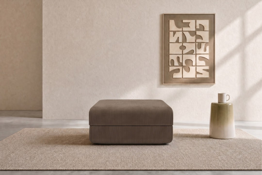 Pouf convertible et modulable - Velours côtelé Taupe