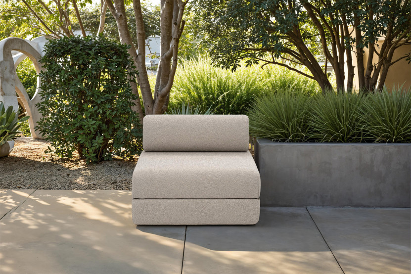 Fauteuil convertible et modulable - Tissu imperméable - Beige clair