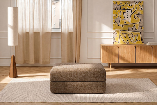 Pouf convertible et modulable - Tissu tweed Marron