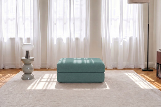 Pouf convertible et modulable - Tissu lisse Vert