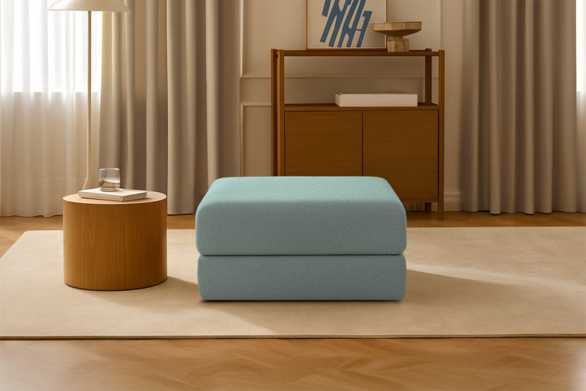 Pouf convertible et modulable - Tissu lisse - Vert