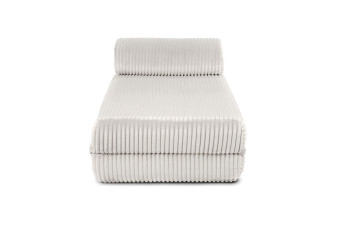 Méridienne convertible et modulable - Velours côtelé XL - Blanc