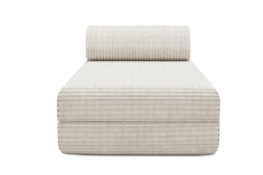 Méridienne convertible et modulable - Velours côtelé XL Blanc