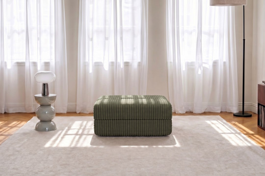 Pouf convertible et modulable - Velours côtelé XL Vert