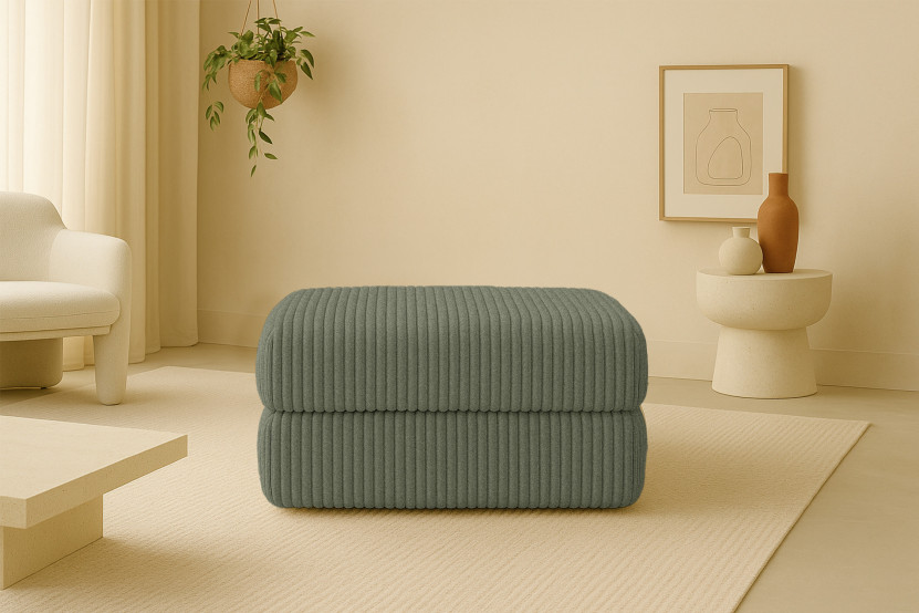 Pouf convertible et modulable - Velours côtelé XL - Vert