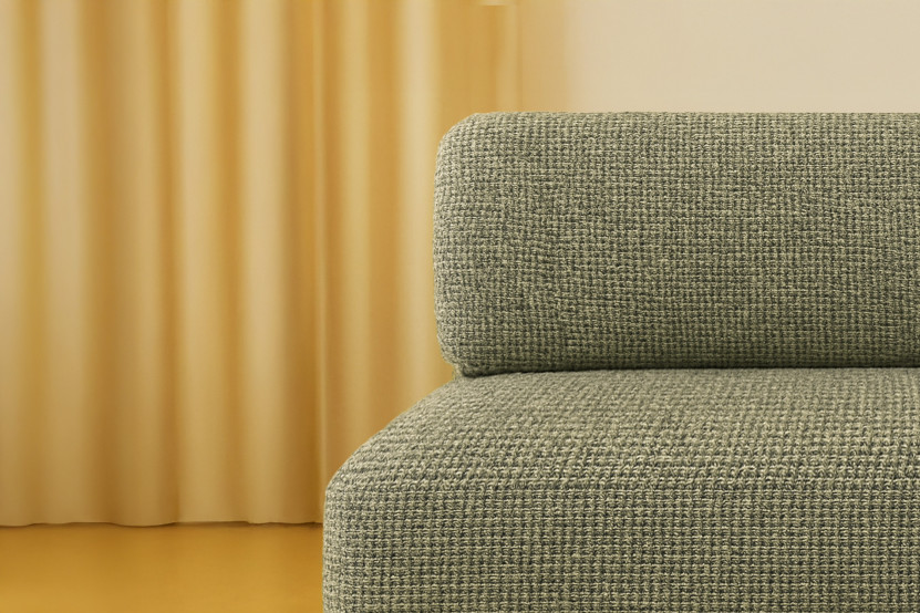 Fauteuil convertible et modulable - Tissu tweed - Vert