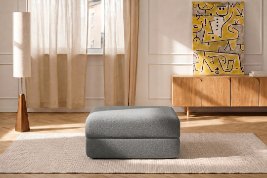 Pouf convertible et modulable - Tissu lisse Gris