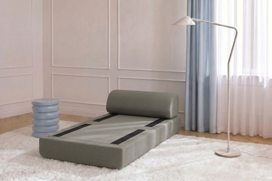 Fauteuil convertible et modulable - Tissu lisse Taupe