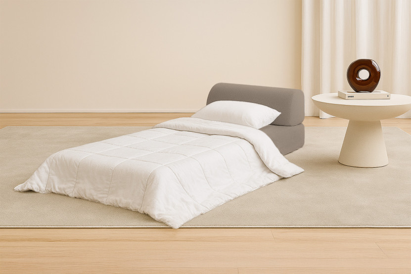 Fauteuil convertible et modulable - Tissu lisse - Taupe