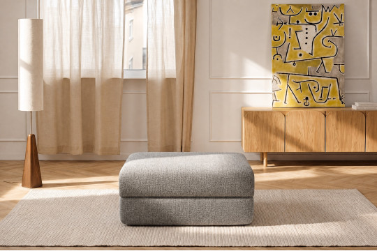 Pouf convertible et modulable - Tissu tweed Gris