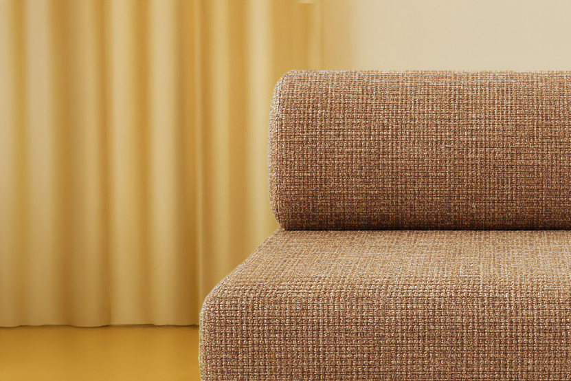 Fauteuil convertible et modulable - Tissu tweed - Marron