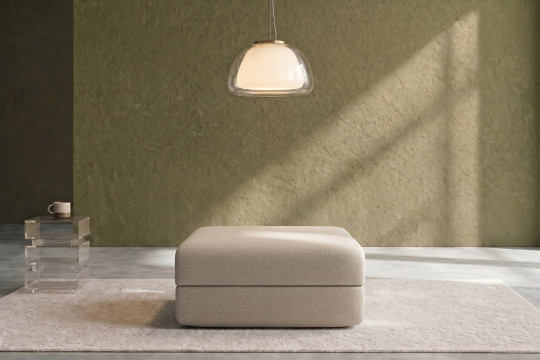 Pouf convertible et modulable - Tissu lisse Beige