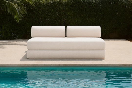 Canapé 3 places convertible et modulable - Tissu extérieur Beige clair