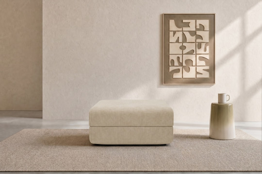 Pouf convertible et modulable - Velours côtelé Beige