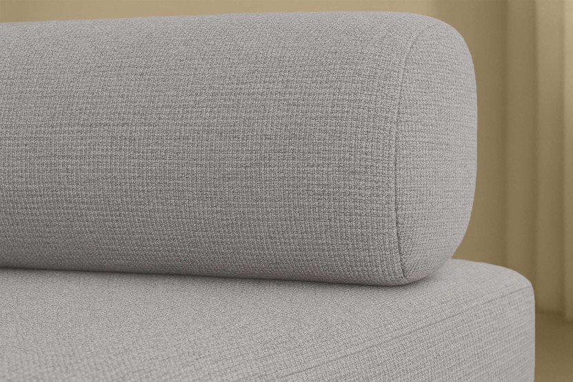 Canapé droit convertible et modulable 2 places - Tissu lisse - Gris clair