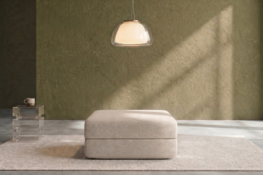 Pouf convertible et modulable - Velours côtelé Blanc