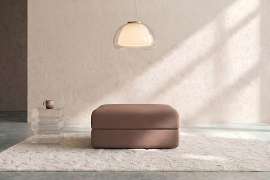 Pouf convertible et modulable - Tissu lisse Terracotta