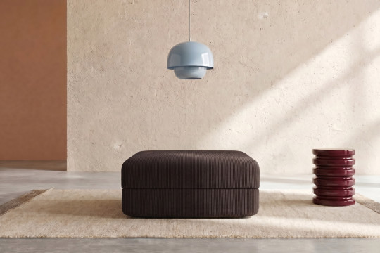 Pouf convertible et modulable - Velours côtelé Marron