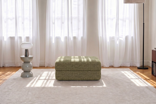 Pouf convertible et modulable - Tissu tweed Vert