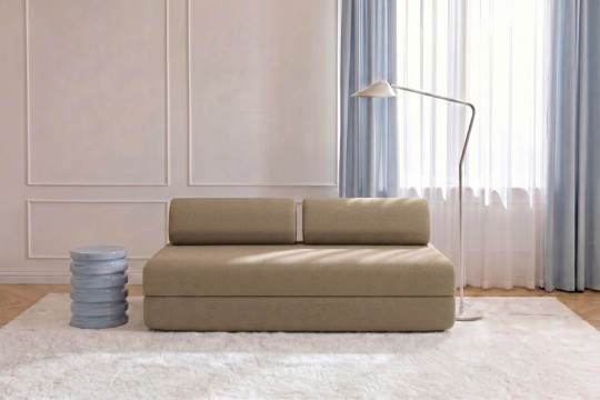 Canapé 3 places convertible et modulable - Tissu lisse Marron