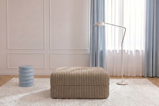 Pouf convertible et modulable - Velours côtelé XL Marron