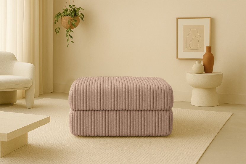 Pouf convertible et modulable - Velours côtelé XL - Marron