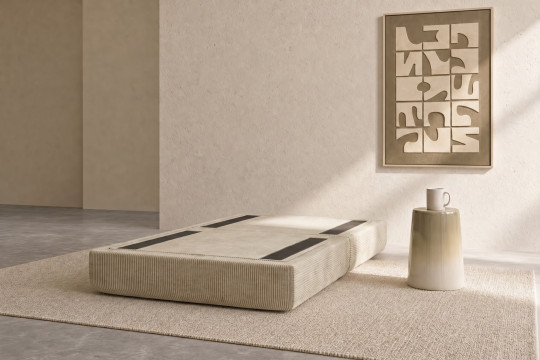 Pouf convertible et modulable - Velours côtelé Beige