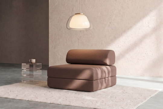 Fauteuil convertible et modulable - Tissu lisse Terracotta