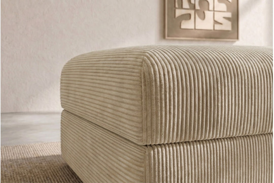 Pouf convertible et modulable - Velours côtelé Beige