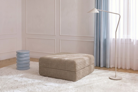Pouf convertible et modulable - Velours côtelé XL Marron
