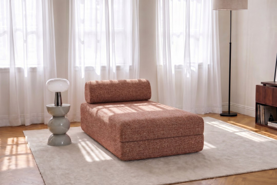 Méridienne convertible et modulable - Tissu tweed Rouge