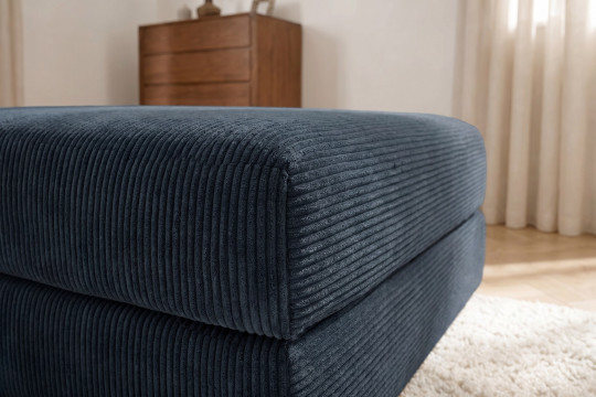 Pouf convertible et modulable - Velours côtelé Bleu