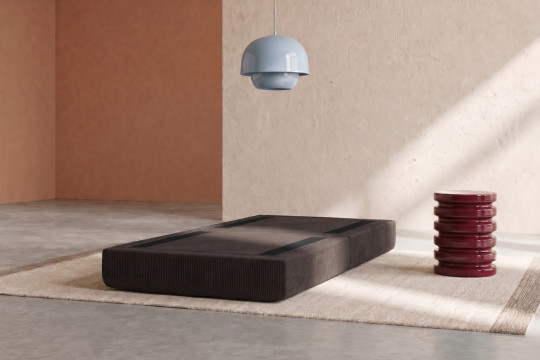 Pouf convertible et modulable - Velours côtelé Marron
