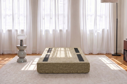 Pouf convertible et modulable - Tissu tweed Vert