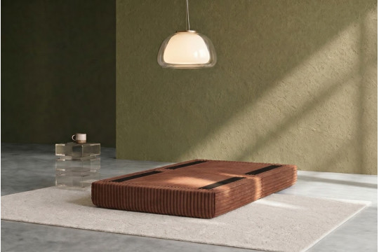 Pouf convertible et modulable - Velours côtelé XL Terracotta