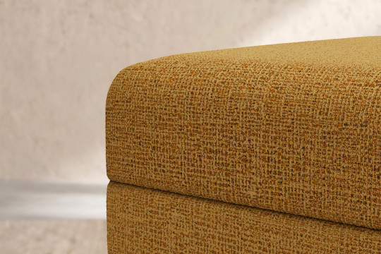 Pouf convertible et modulable - Tissu tweed Jaune