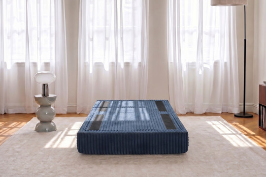 Pouf convertible et modulable - Velours côtelé XL Bleu