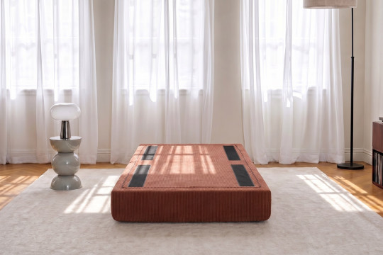 Pouf convertible et modulable - Velours côtelé Terracotta