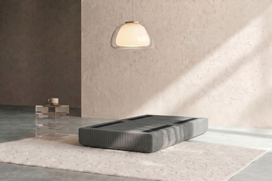 Pouf convertible et modulable - Velours côtelé Gris
