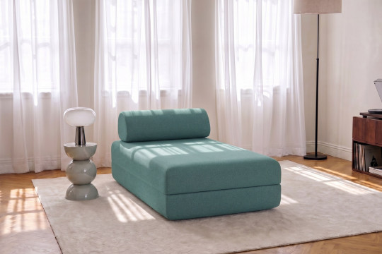 Méridienne convertible et modulable - Tissu lisse Vert