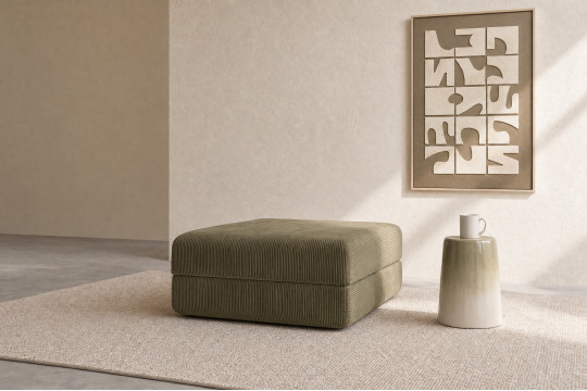 Pouf convertible et modulable - Velours côtelé Vert