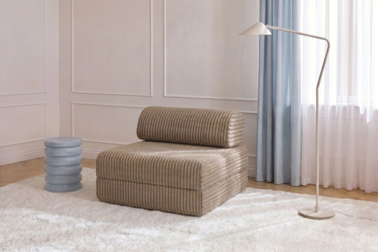 Fauteuil convertible et modulable - Velours côtelé XL Marron