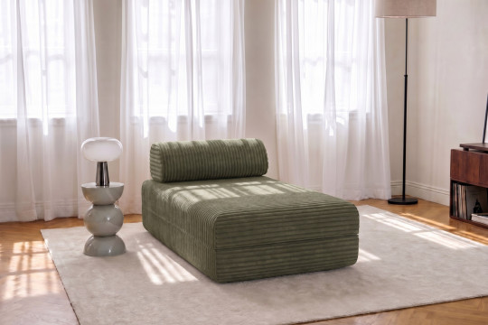 Méridienne convertible et modulable - Velours côtelé XL Vert
