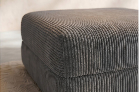 Pouf convertible et modulable - Velours côtelé Gris
