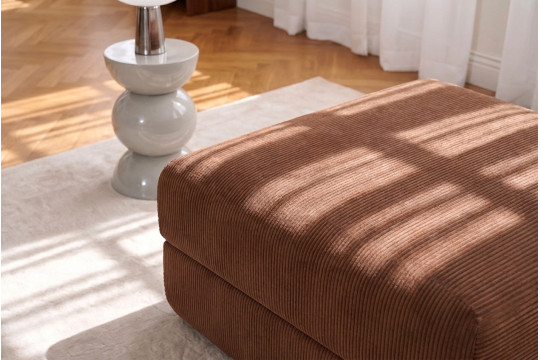 Pouf convertible et modulable - Velours côtelé Terracotta