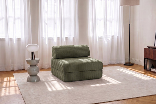 Fauteuil convertible et modulable - Velours côtelé XL Vert