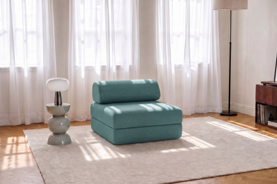 Fauteuil convertible et modulable - Tissu lisse Vert
