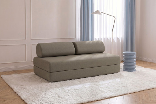 Canapé 3 places convertible et modulable - Tissu lisse Taupe